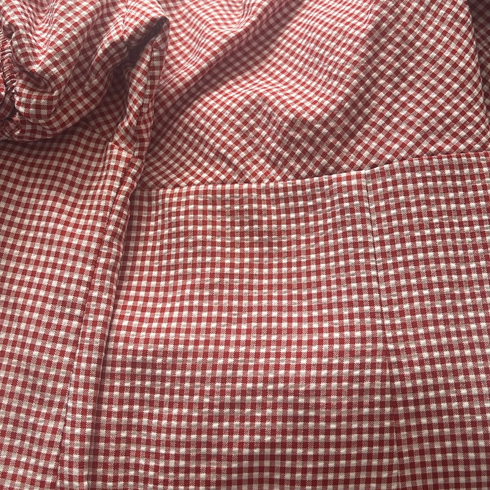 Red and white gingham mini dress - Picture 6 of 7